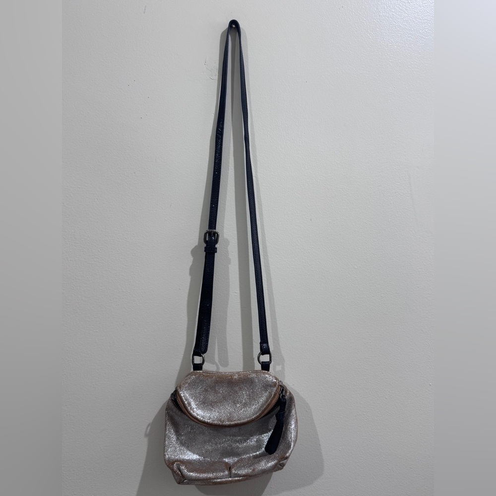 Tano Shimmering Silver Crossbody Bag
